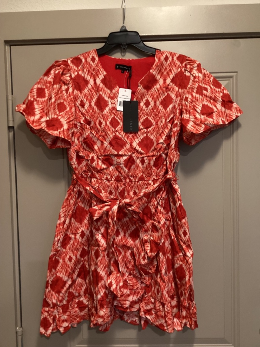 GIBSONLOOK Batik Print Flutter Sleeve Cotton Poplin Dress - Picture 4 of 16